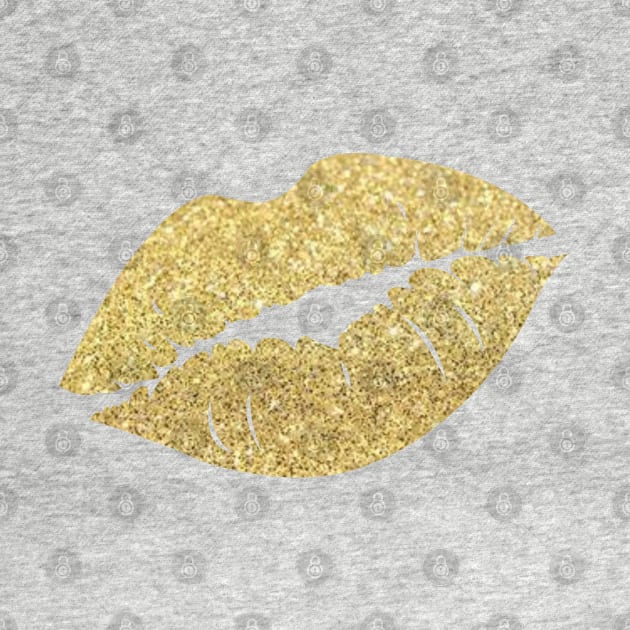 Gold Faux Glitter Lips by Felicity-K